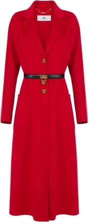 Elisabetta Franchi Dames, Mantels, Rood, Maat: L Wol