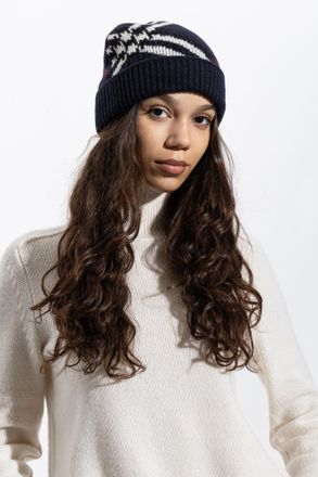 Burberry Cashmere Beanie, Unisex, Navy Blue