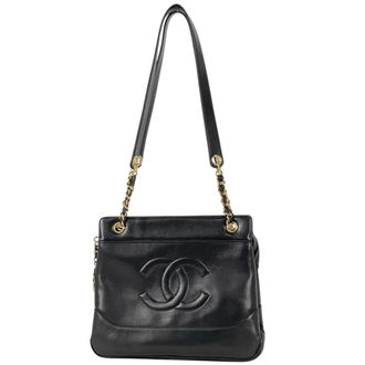 Chanel Black Leather Tote Bag (Pre-Owned)
