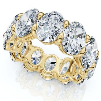 Pompeii3 12Ct Oval Diamond Eternity Ring 14k Gold or Platinum Wedding Band Lab Grown