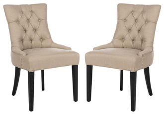 Safavieh Set de 2 sillas de comedor en madera de abedul beige