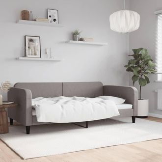 vidaXL Sof&aacute; Cama Sin Colch&oacute;n Tela Gris Taupe 100x200 Cm Vidaxl