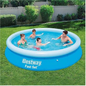 Trade Shop Trade Shop - Piscina Gonfiabile Rotonda Fast Set 366x76cm Predisposta Per Pompa Filtro 57273