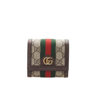Gucci Beige Brown Coated Canvas Wallet (Bi-Fold) (Pre-Owned)