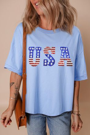 Azura Exchange USA Graphic T-shirt Korte Mouw