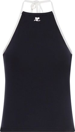 Courr&egrave;ges COTTON TANK TOP WITH CONTRASTING LACES - Courreges - Woman