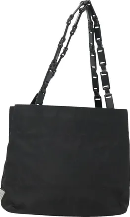 Prada Vintage Tessuto Black Nylon Handbag (Pre-Owned)