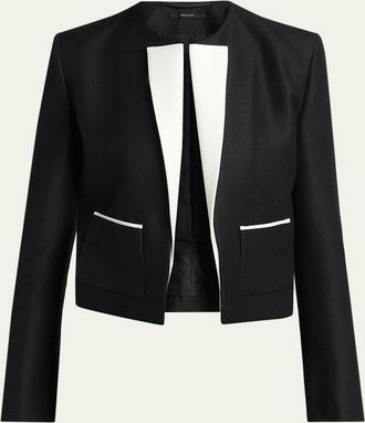 Tom Ford Contrast Silk-Lapel Open Jacket