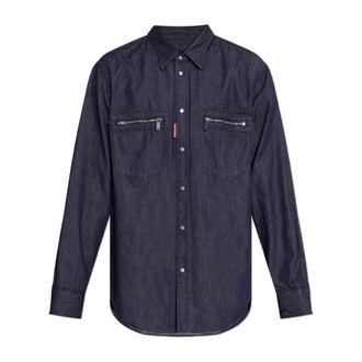 Dsquared2 Denim Overhemd - Heren - Spijkeroverhemden - Blauw - 2XL - Denim - Overhemden