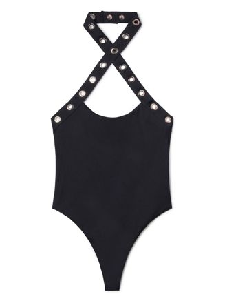 Off-white Costume intero con scollo allamericana - Nero