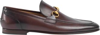 Gucci Dark Brown Leather Jordaan Loafers, Brand Size 12 (US Size 12.5)
