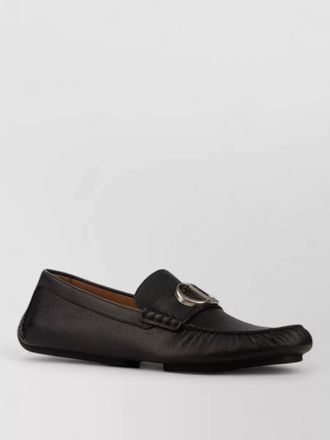 Dior loafers round toe metal hardware detail