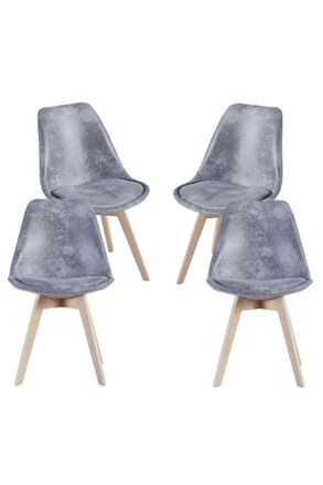Regalos Miguel Packs Sillas Comedor - Pack 4 Sillas Synk Vintage - Gris Claro