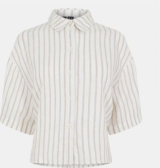 Vero Moda Womens Relaxed Fit Short Sleeve Shirt - White - Size: 12