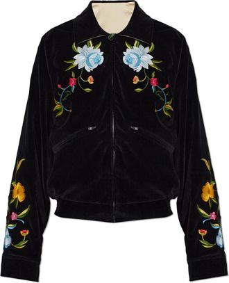 Kenzo Wildflower Souvenir Jacket - Dames - Zomerjassen - Zwart - S - Katoen - Jassen