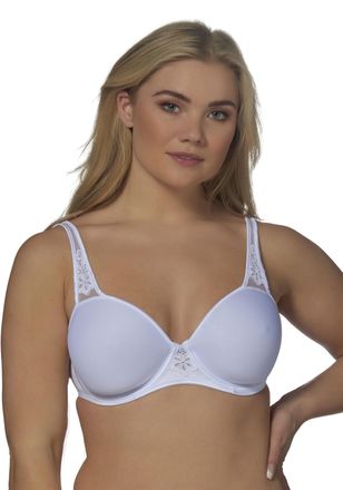 Elbrina B&uuml;gel-BH ELBRINA Spacer Bra, Damen, Gr. 100, Cup E, weiss (wei&szlig;), Spitze, Obermaterial: 50% Polyester, 42% Polyamid, 8% Elasthan, unifarben, comfort f