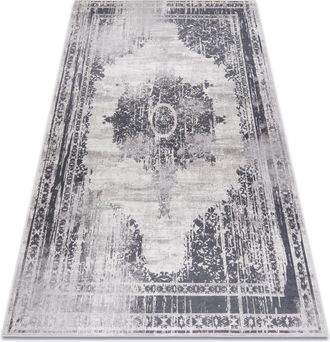 RugsX Rugsx - Alfombra Lavable Andre 1187 Ornamento, Vintage Antideslizante - Negro / Blanco Black 160x220 Cm