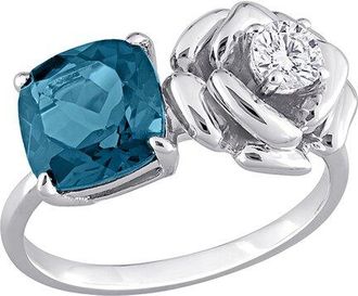 Rina Limor Silver 2.90 Ct. Tw. Blue Topaz - London, White Topaz Ring