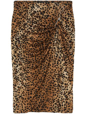 Versace Mini-rok met luipaardprint - Bruin