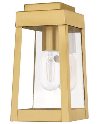 Livex Lighting Oslo 1 Light Satin Brass Outdoor Wall Lantern