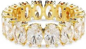 Swarovski Matrix Oval Cut Crystal Eternity Ring in Gold/White at Nordstrom, Size 7