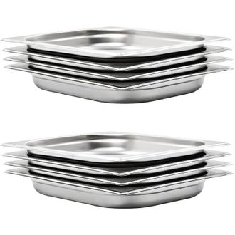 vidaXL Bandejas Gastronorm 8 Unidades Gn 1/2 40 Mm Acero Inoxidable Vidaxl