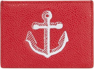 Thom Browne Leren Portemonnees & Pasjeshouders - Dames - Portefeuilles - Rood - ONE Size - Leer - Accessoires