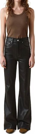 LE JEAN Gigi Skinny Flare Pants In Black Coated