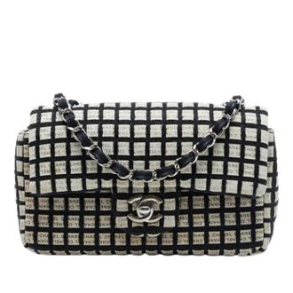 Chanel Pre-owned Tweed Crossbody Bag - Dames - Pre-owned - Zwart - Maat: ONE Size Tweed