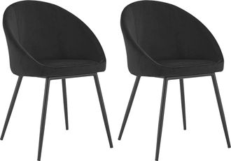Happy Garden Lote De 2 Sillas Vintage De Terciopelo Negro Diane