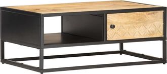 vidaXL Vidaxl - Mueble De Tv Puerta Tallada Madera De Mango Rugosa 90x55x36 Cm