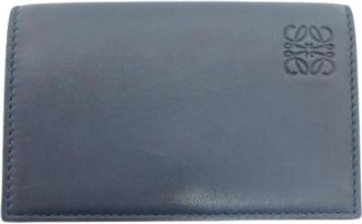 Loewe Pre-owned Business Card Case - Dames - Vintage Accessoires - Blauw - ONE Size - Leer - Vintage