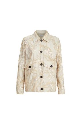 Brunello Cucinelli Dazzling seabed embroidery outerwear in Beige at Nordstrom, Size 36 It