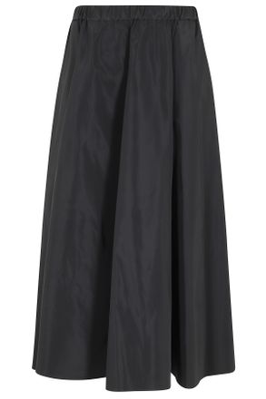 Aspesi Black Mia Elastic-Waist Polyester Flared Midi Skirt