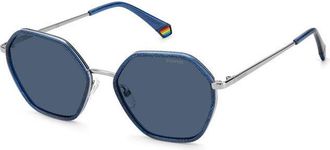 Polaroid PLD 6147/S/X Polarized PJP/C3 Womens Sunglasses Blue Size 56