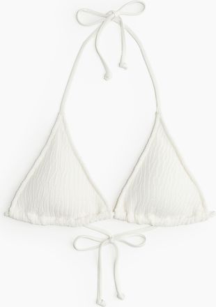 H&M Wattiertes Triangel-Bikinitop - White