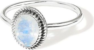 Tiramisu Silver 1.00 Ct. Tw. Moonstone Solitaire Ring