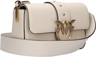 Pinko Love One Mini Slouchy - Dames - Schoudertassen - Wit - ONE Size - Leer - Tassen