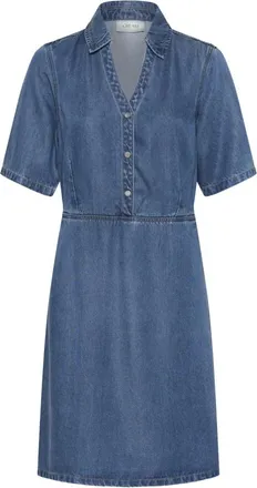 Cream Kleedjes, Dames, Blauw, XL, Denim, Seoul Mid Shirt Dress