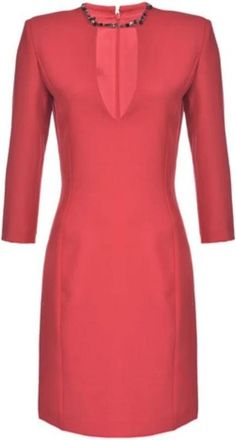 Pinko Dubbel Wollen Pak - Dames - Korte kleedjes - Rood - L - Wol - Kleedjes
