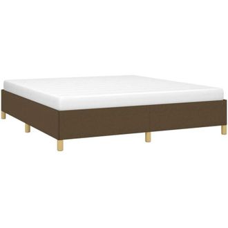 vidaXL Cama Sin Colch&oacute;n De Tela Marr&oacute;n Oscuro 160x200 Cm Vidaxl