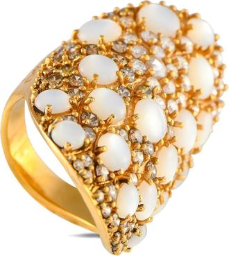 Pasquale Bruni 18K yellow gold Mandala diamond and mother of pearl ring - women - 18kt Yellow Gold/Diamond/Mother of Pearl - One Size