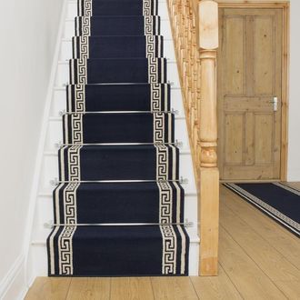 Runrug Stair Runner Carpet for Staircases - Soft & Comfy, 9mm - Key in Blue | Size: 80 cm x 540 cm