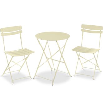 Best Choice Products 3-Piece Small Bistro Set, Folding Patio Furniture Set of 2 Chairs and Table