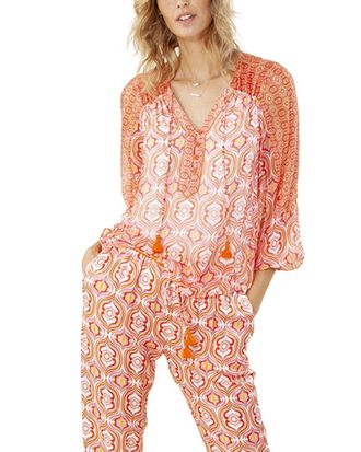 Hale Bob Tie Silk-Blend Top