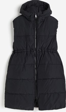 H&M MAMA Puffer-Gilet mit Kapuze - Schwarz