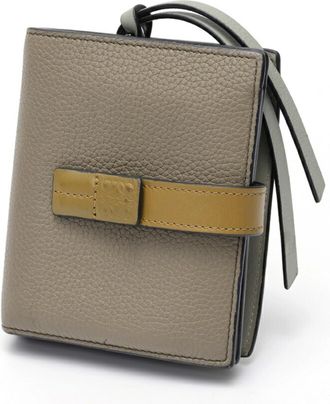 Loewe Beige Khaki Leather Wallet (Bi-Fold) (Pre-Owned)