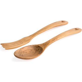 B&eacute;rard Handcrafted Olive Wood 2 Piece Salad Serving Set, 12 Inch in Brown at Nordstrom