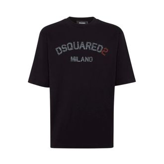 Dsquared2 T-Shirts, male, Black, Size: XS Black Cotton Jersey Oversized T-shirt