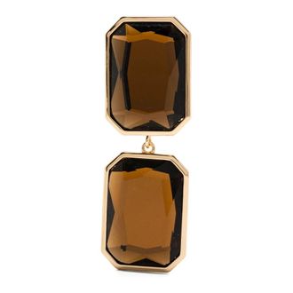 Self Portrait Accessoires, Dames, Geel, ONE Size, Gouden Amber Gestapelde Oorbellen